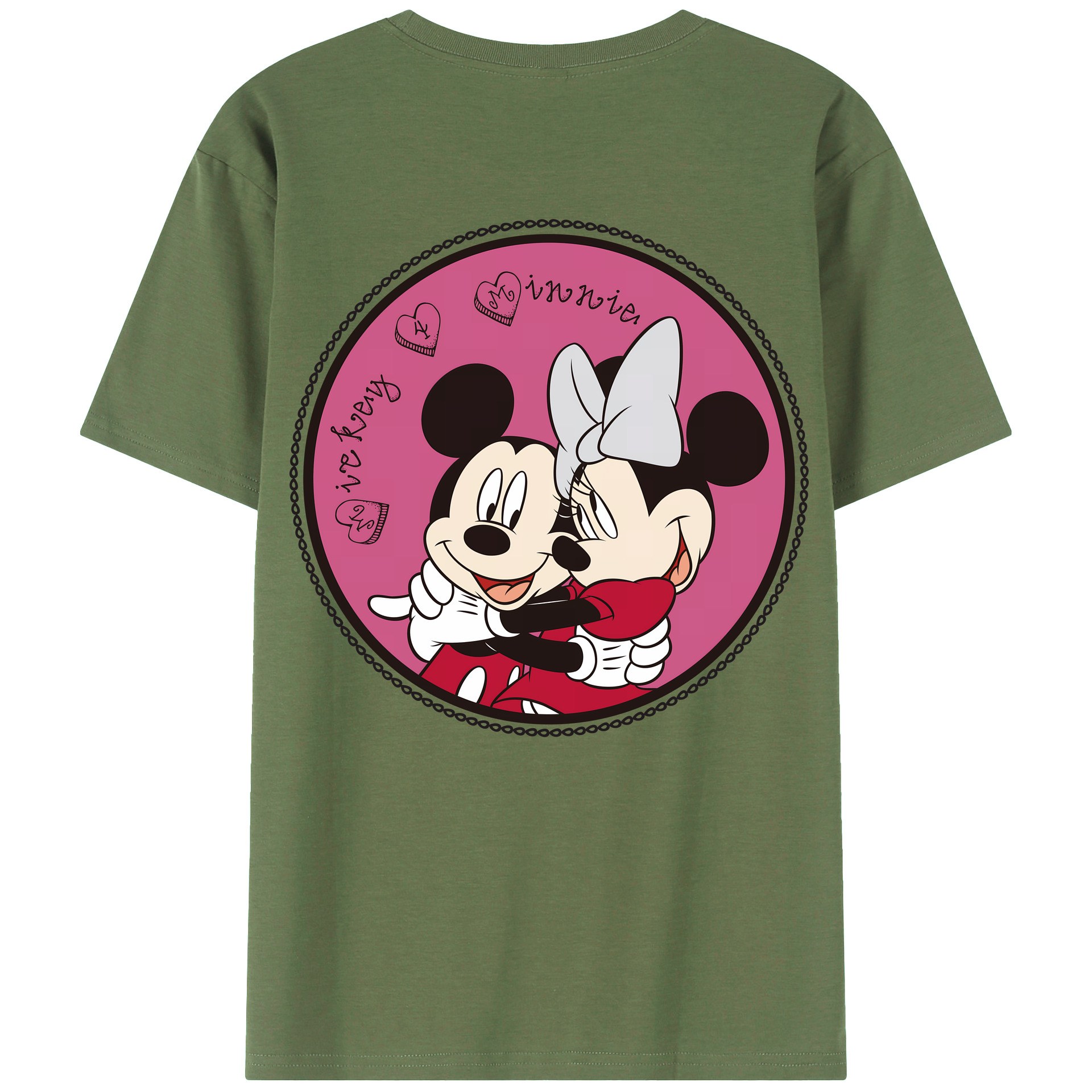 （画像用） ミッキーマウス Mickey Mouse 綿100％ メンズ半袖Tシャツ（バックプリント） 通気性